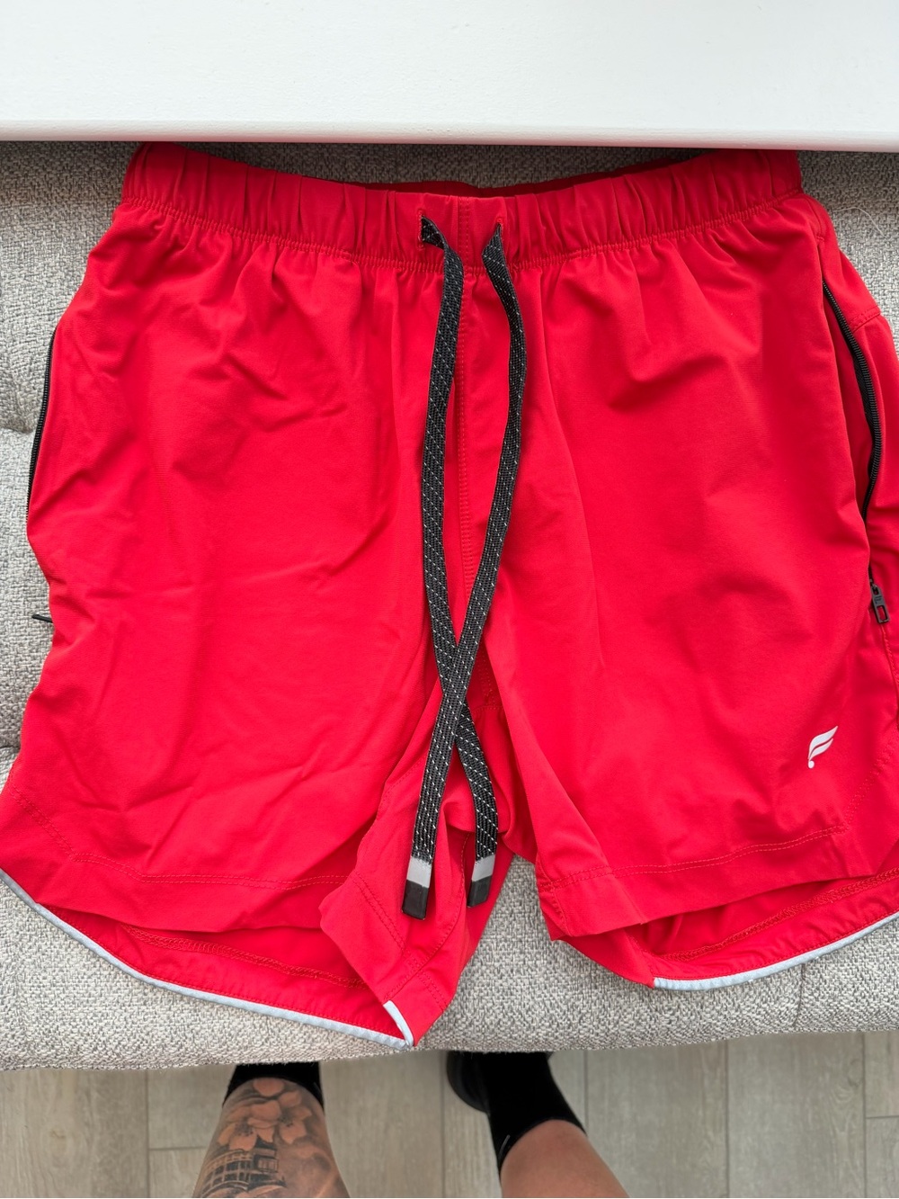Men's Fabletics Red Athletic Running Shorts 5 inch Size XS